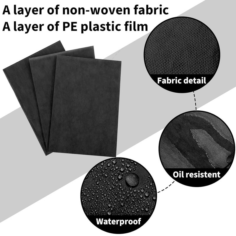 Breling 100 Pcs 31.5 x 71 Inch Disposable Bed Sheets Oil-proof PE Film Massage Table Sheets Non-woven Fabric Spa Waterproof Bed Cover Breathable for Beauty Salon Hotels Tattoo Waxing(Black) - Image 4